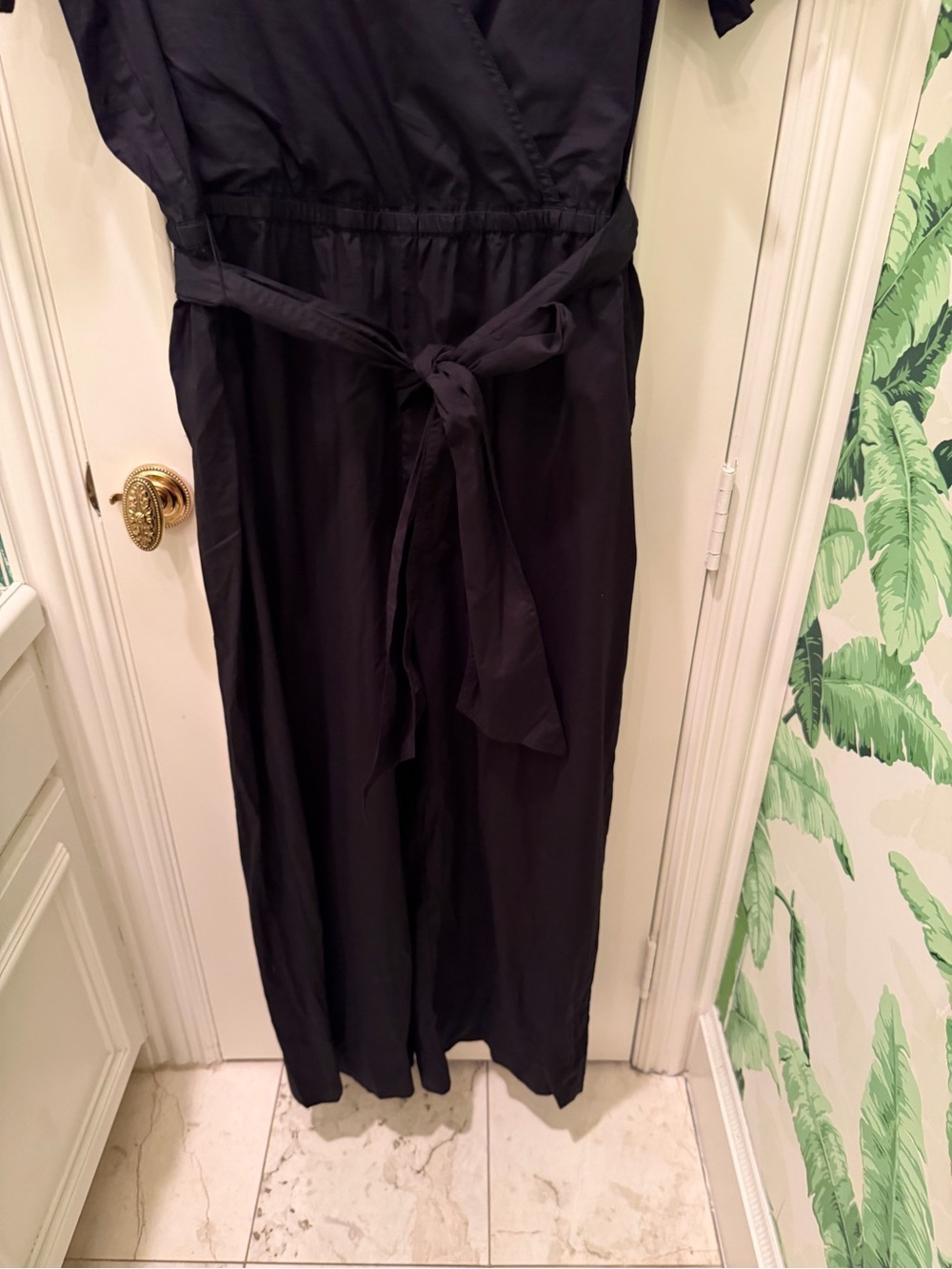 NWT J. Crew Ruffle stretch cotton poplin jumpsuit Black Size 18 Tall - Picture 6 of 9